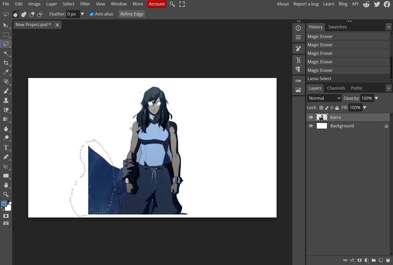 Image imported to Photopea